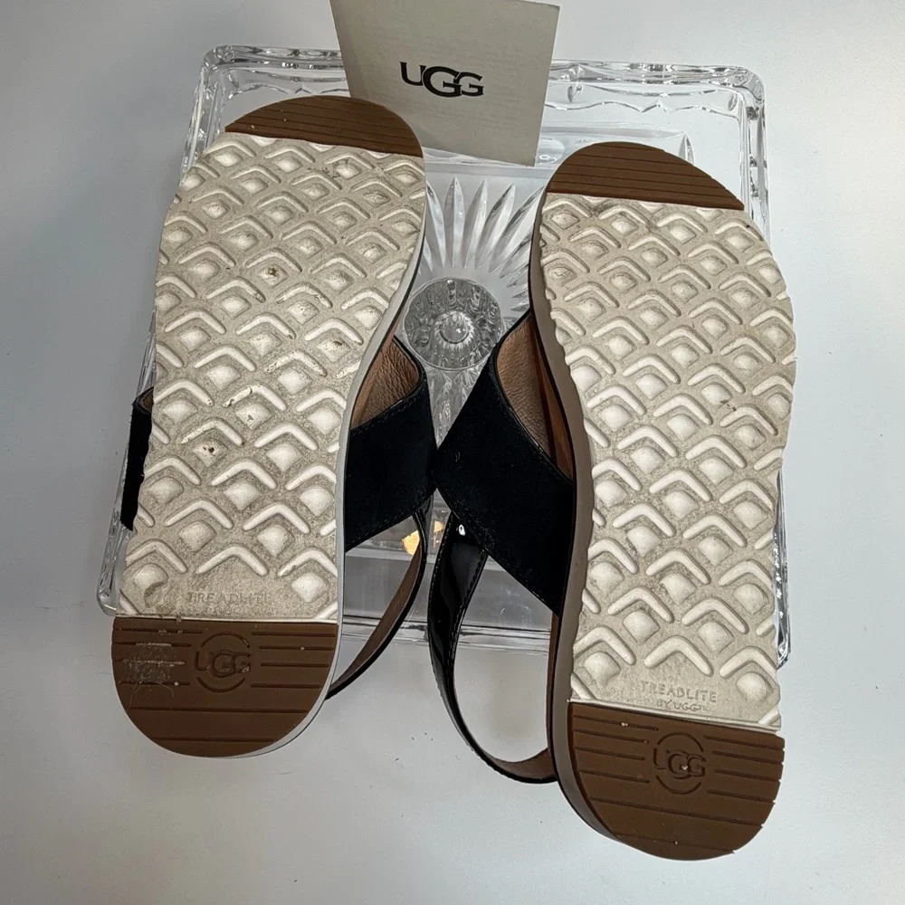 UGG Alessia sandal in black suede- size 7